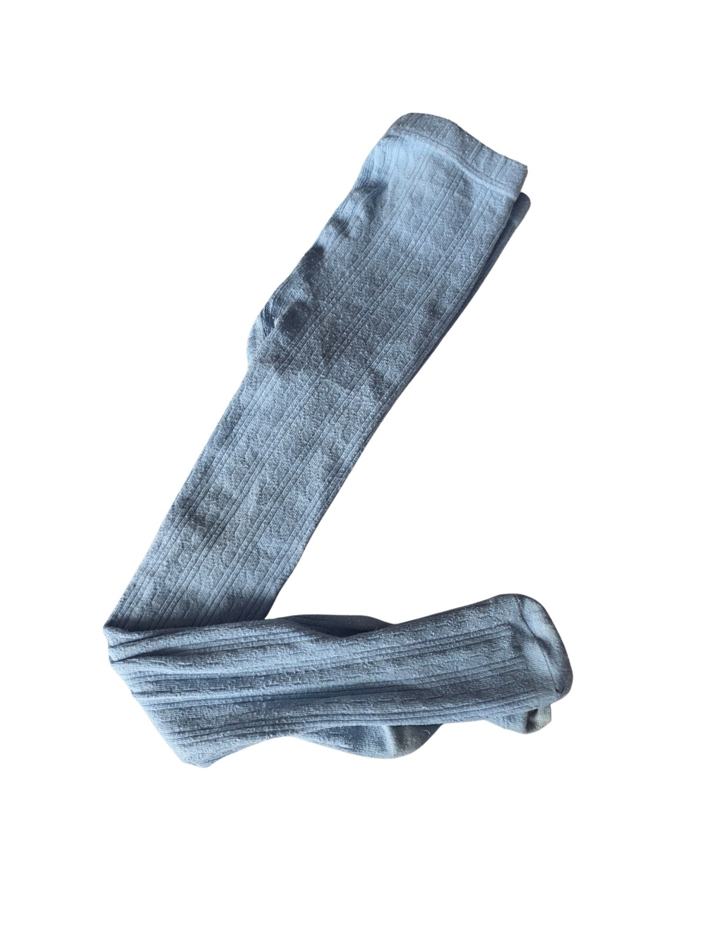 Kids Light Blue Ribbed Tights - Soft Stretchy Everyday Wear